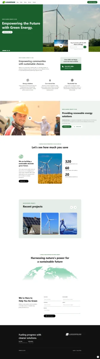 Eros Green Energy Website WordPress Bricks Template