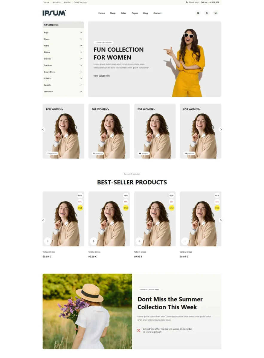 Poseidon WooCommerce, E-Commerce and Shop Full-Page Design, Bricks Builder Template